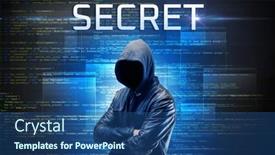  Presentation with faceless - PPT theme having faceless-hacker-on-code-background background and a ocean colored foreground