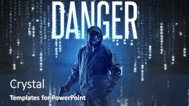  Presentation with faceless - PPT layouts featuring faceless-hacker-with-inscription-concept background and a ocean colored foreground