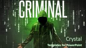  Presentation with faceless - Presentation design consisting of faceless-hacker-with-inscription-concept background and a tawny brown colored foreground