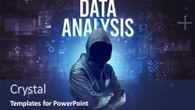  Presentation with data analysis - PPT layouts consisting of faceless-man-with-data-analysis background and a ocean colored foreground