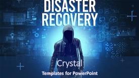  Presentation with disaster recovery - Audience pleasing presentation design consisting of faceless-man-with-disaster-recovery backdrop and a ocean colored foreground
