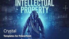  Presentation with intellectual property security - Colorful PPT layouts enhanced with faceless-man-with-intellectual-property backdrop and a ocean colored foreground