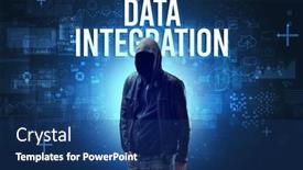  Presentation with faceless - Presentation theme enhanced with faceless-man-with-online-security background and a  colored foreground