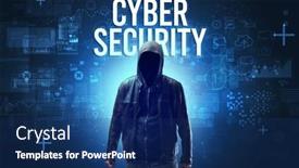  Presentation with faceless - Presentation theme having faceless-man-with-online-security background and a navy blue colored foreground