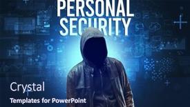  Presentation with faceless - Audience pleasing slide set consisting of faceless-man-with-personal-security backdrop and a navy blue colored foreground