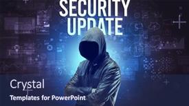  Presentation with faceless - Slides featuring faceless-man-with-security-update background and a ocean colored foreground