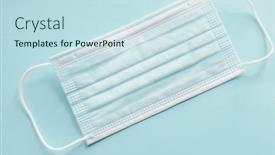  Presentation with surgical - PPT theme featuring facemask-best-prevention-against-coronavirus background and a sky blue colored foreground