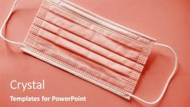  Presentation with surgical - Slide deck enhanced with facemask-best-prevention-against-coronavirus background and a coral colored foreground