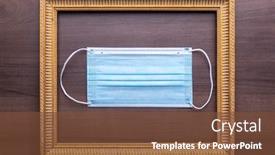  Presentation with gold frame - Presentation having facemask-mask-as-symbol background and a tawny brown colored foreground