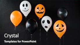  Presentation with holidays - PPT layouts with faces for halloween on black background and a black colored foreground