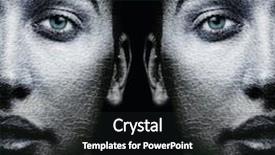  Presentation with faces - Presentation theme featuring faces of male twins background and a dark gray colored foreground