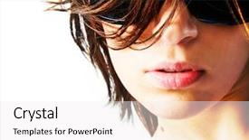  Presentation with sunlight - Beautiful slide set featuring faces sun - beautiful girl with big glasses backdrop and a white colored foreground