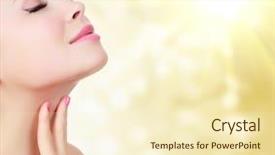  Presentation with abstract - Slide set consisting of faces sun - beautiful woman against an abstract background and a cream colored foreground