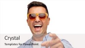  Presentation with emotions - Colorful slide deck enhanced with faces sun - summer style emotions and people backdrop and a  colored foreground