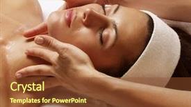  Presentation with beautiful young woman getting face - Audience pleasing slide deck consisting of facial - beautiful young woman getting backdrop and a tawny brown colored foreground