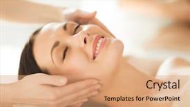 Presentation with spa salon - Cool new theme with facial - close up of woman backdrop and a coral colored foreground