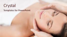  Presentation with beauty salon - PPT theme enhanced with facial - health beauty resort and relaxation background and a lemonade colored foreground