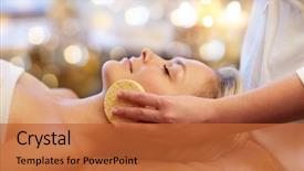  Presentation with healthy people - Cool new presentation with facial - people beauty spa healthy lifestyle backdrop and a red colored foreground