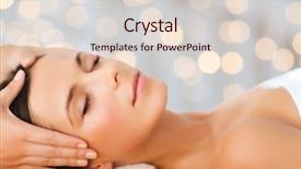  Presentation with woman body - Presentation design having facial - spa beauty people and body background and a lemonade colored foreground