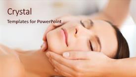  Presentation with spa concept - Colorful theme enhanced with facial - spa resort beauty and health backdrop and a lemonade colored foreground