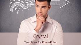  Presentation with problem solution - Slide deck with facial expression - elegant confident businessman in suit background and a lemonade colored foreground