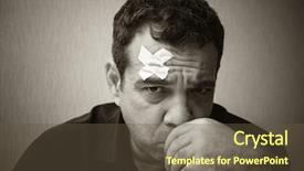  Presentation with black face womens rights - Beautiful PPT theme featuring facial fracture - man with adhesive plaster backdrop and a  colored foreground