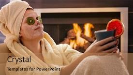  Presentation with blood - Theme with facial mask fruit pack background and a coral colored foreground