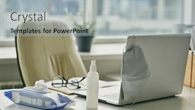  Presentation with facial - Slide set consisting of facial-mask-sanitizer-wet-wipes background and a light gray colored foreground