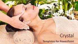  Presentation with facial - PPT theme enhanced with facial massage in tropical beauty background and a lemonade colored foreground