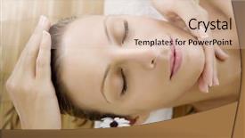  Presentation with facial - Presentation featuring facial massage or healing background and a  colored foreground