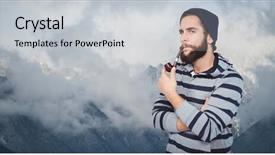  Presentation with pipe flanges - Audience pleasing slide deck consisting of facial mist - hipster smoking pipe against mountains backdrop and a  colored foreground