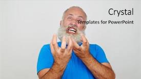  Presentation with aged - Presentation design having facial nerve - aged bearded man is grimacing background and a light gray colored foreground