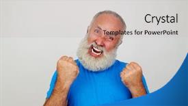  Presentation with nerve - Presentation featuring facial nerve - aged man with white beard background and a light gray colored foreground