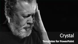  Presentation with black people - PPT theme with handsome elderly man on black background and a dark gray colored foreground