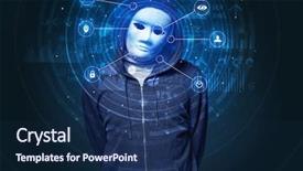  Presentation with facial recognition - Presentation theme with facial recognition biometric technology background and a  colored foreground