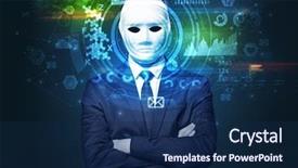  Presentation with face recognition - Cool new theme with facial recognition system young man backdrop and a navy blue colored foreground