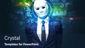  Presentation with face recognition - Audience pleasing slide set consisting of facial recognition system young man on dark background face recognition concept backdrop and a navy blue colored foreground