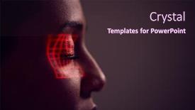  Presentation with facial recognition - Slide set enhanced with facial-recognition-technology-concept background and a wine colored foreground