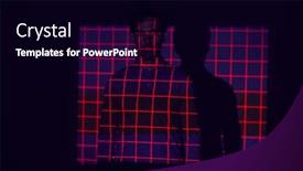  Presentation with facial recognition - Slide set having facial-recognition-technology-concept background and a black colored foreground