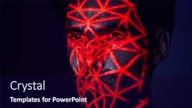  Presentation with face recognition - Cool new slide set with facial-recognition-technology-concept backdrop and a navy blue colored foreground