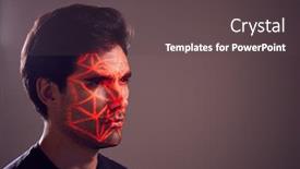  Presentation with face recognition - Colorful presentation enhanced with facial-recognition-technology-concept backdrop and a dark gray colored foreground
