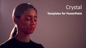  Presentation with face recognition - Audience pleasing presentation theme consisting of facial-recognition-technology-concept backdrop and a tawny brown colored foreground