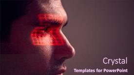  Presentation with facial recognition - Presentation featuring facial-recognition-technology-concept background and a tawny brown colored foreground