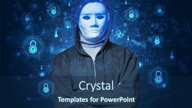  Presentation with facial recognition - Colorful slide deck enhanced with facial security recognition concept with mesh and locks backdrop and a ocean colored foreground