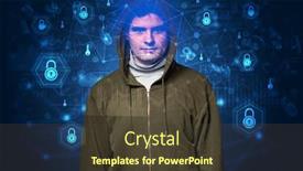  Presentation with facial recognition - Audience pleasing presentation design consisting of facial security recognition concept backdrop and a tawny brown colored foreground