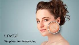  Presentation with skin and wound healing - Amazing PPT theme having facial surgery - healthy beautiful young girl backdrop and a  colored foreground