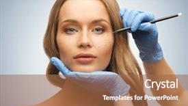  Presentation with beautician - Presentation consisting of facial surgery - picture of woman face background and a red colored foreground