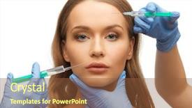  Presentation with beautician - Audience pleasing PPT layouts consisting of facial surgery - picture of woman face backdrop and a tawny brown colored foreground