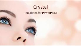  Presentation with abstract circles - Presentation with facial surgery - pretty woman against an abstract background and a cream colored foreground