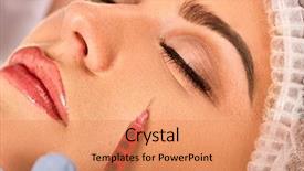  Presentation with medical procedure - Theme having facial surgery in beauty clinic background and a coral colored foreground